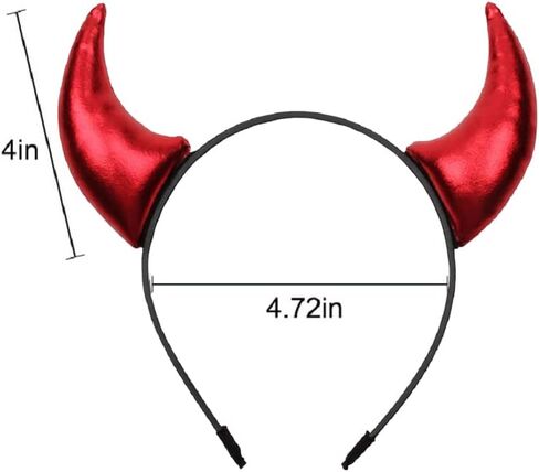 Red Devil Horns Headband Glitter Hairband Headpiece Halloween Dress Cosplay Costume Accessories in Saudi Arabia