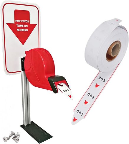 2 Digit Take a Number System Ticket Dispenser with Counter Stand and 1 Roll Queue Ticket 2000 Tickets for Queue Call System (K-T-2-ES) in Kuwait
