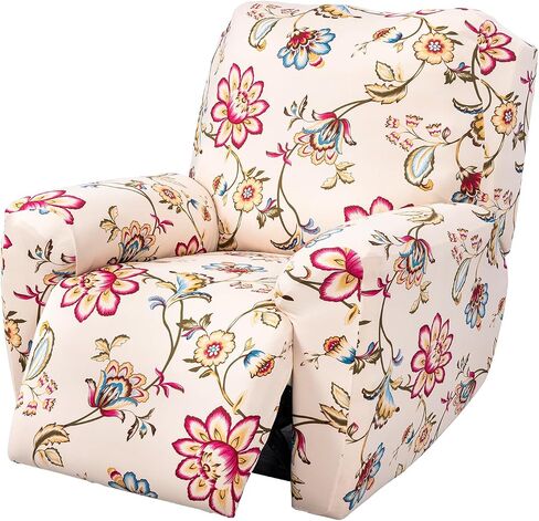 FUANGUI Recliner Chair Cover 4-Pieces Lazyboy Cover for Recliner Chair with Storage Pockets Furniture Protector for Living Room, Jacquard Sofa Slipcover for Kids, Pets, Dog and Cat, 10 in Saudi Arabia