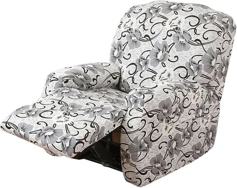 FUANGUI Recliner Chair Cover 4-Pieces Lazyboy Cover for Recliner Chair with Storage Pockets Furniture Protector for Living Room, Jacquard Sofa Slipcover for Kids, Pets, Dog and Cat, 10 in Saudi Arabia