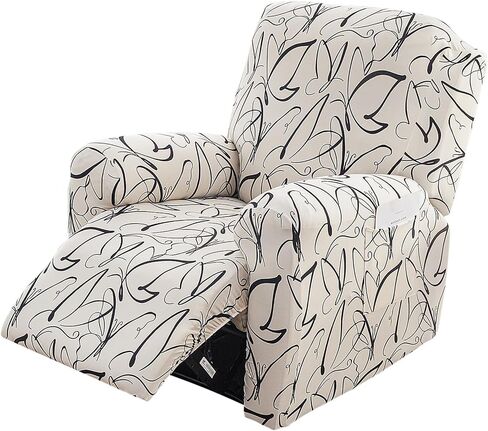 FUANGUI Recliner Chair Cover 4-Pieces Lazyboy Cover for Recliner Chair with Storage Pockets Furniture Protector for Living Room, Jacquard Sofa Slipcover for Kids, Pets, Dog and Cat, 10 in Saudi Arabia