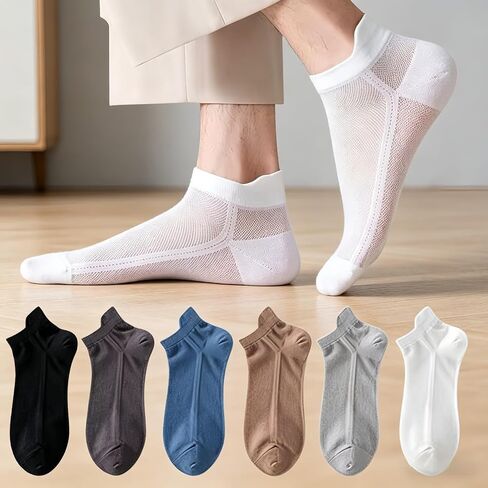 5 Pairs Ultra Thin Liner Socks, Non-Slip Breathable Dry Fit Cotton Ankle Socks, Low Cut Athletic Running Socks for Men and Women in Kuwait