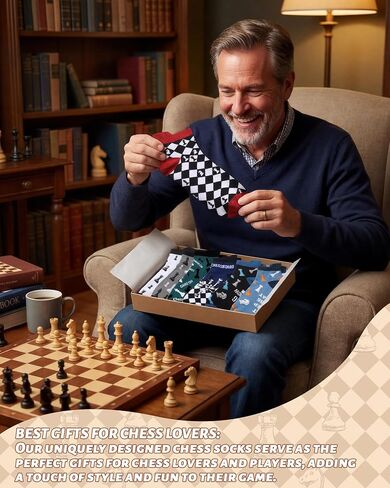 Eurzom 10 Pairs Chess Socks for Men Novelty Chess Cotton Ankle Socks with Chessboard and Pieces Pattern Gifts for Father Grandpa Players Lovers in Kuwait