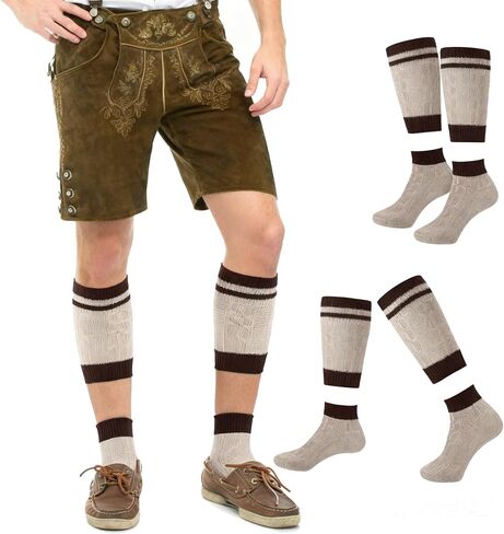 2 Pcs Traditional Bavarian Socks for Men Knee-High Lederhosen Oktoberfest Cotton Sock Over-the-Calf Trachten Stockings in Saudi Arabia