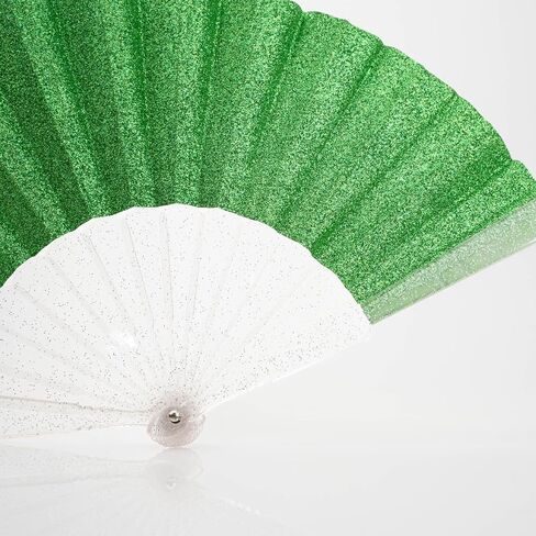 48 Pack Handheld Foldable Fan,Glitter Fan for Weddings, Tea Parties, Bridal Showers & Party Favors, Decorative Folding Fan (Light Green) in Saudi Arabia