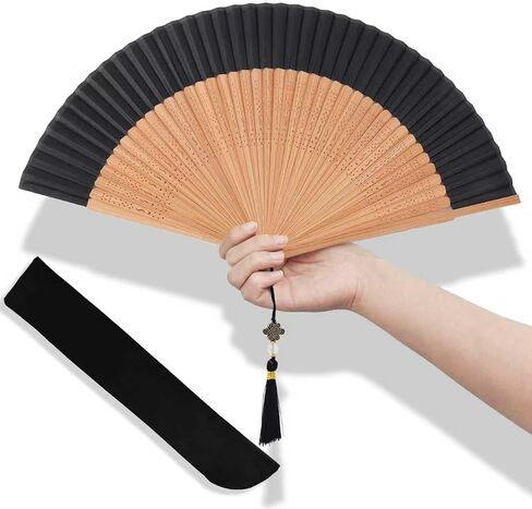 Hand Held Fan for Women Foldable, Elegant Chinese Japanese Fan Bamboo Silk Folding for Dance, Wedding, Music Festival, Party Decoration, Gift in Saudi Arabia