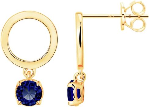 EcoGems 18K White | Yellow Gold Plated Silver Stud Earrings – Lab Grown Diamonds, Moissanite, Emerald, Sapphire & Freshwater Pearl Options – Fine Jewelry Gift for Women, Includes Gift Box in Saudi Arabia