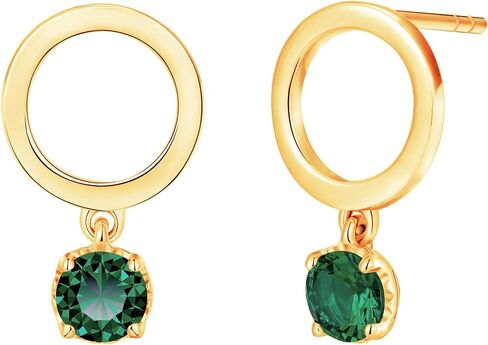 EcoGems 18K White | Yellow Gold Plated Silver Stud Earrings – Lab Grown Diamonds, Moissanite, Emerald, Sapphire & Freshwater Pearl Options – Fine Jewelry Gift for Women, Includes Gift Box in Saudi Arabia