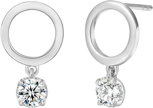 EcoGems 18K White | Yellow Gold Plated Silver Stud Earrings – Lab Grown Diamonds, Moissanite, Emerald, Sapphire & Freshwater Pearl Options – Fine Jewelry Gift for Women, Includes Gift Box in Saudi Arabia