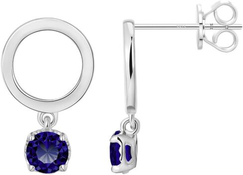 EcoGems 18K White | Yellow Gold Plated Silver Stud Earrings – Lab Grown Diamonds, Moissanite, Emerald, Sapphire & Freshwater Pearl Options – Fine Jewelry Gift for Women, Includes Gift Box in Saudi Arabia