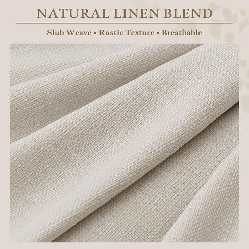 Pinch Pleated 90 Inch Linen Curtains for Living Room Bedroom 2 Panels Cream Natural Memory Trained Pinch Pleat Back Tab Light Filtering Semi Sheer Window Drapes Birch Curtains 40 x 90 Inches Long in Saudi Arabia
