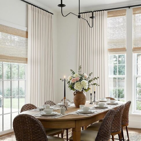 Pinch Pleated 90 Inch Linen Curtains for Living Room Bedroom 2 Panels Cream Natural Memory Trained Pinch Pleat Back Tab Light Filtering Semi Sheer Window Drapes Birch Curtains 40 x 90 Inches Long in Saudi Arabia