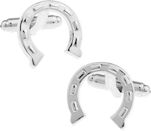 Horseshoe Horse Race Silver Cufflinks – Stylish Accessory for Equestrian Enthusiasts, Ideal for Formal and Casual Events in Saudi Arabia