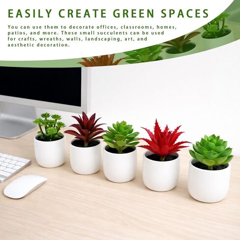 12 Pack Artificial Succulents, Mini Fake Succulent Plants Assortment, Small Faux Plastic Plants for DIY Crafts, Terrarium, Fairy Garden, Home Office Desk Decor in Saudi Arabia