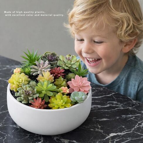 12 Pack Artificial Succulents, Mini Fake Succulent Plants Assortment, Small Faux Plastic Plants for DIY Crafts, Terrarium, Fairy Garden, Home Office Desk Decor in Saudi Arabia