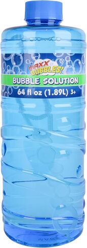 Sunny Days Entertainment Bubble Solution Refill with Wand 64oz Non Toxic (1/2 Gallon), Kids Easy Grip Bottle Refill for Bubble Machine, Bubble Wands, Bubble Toys in Saudi Arabia