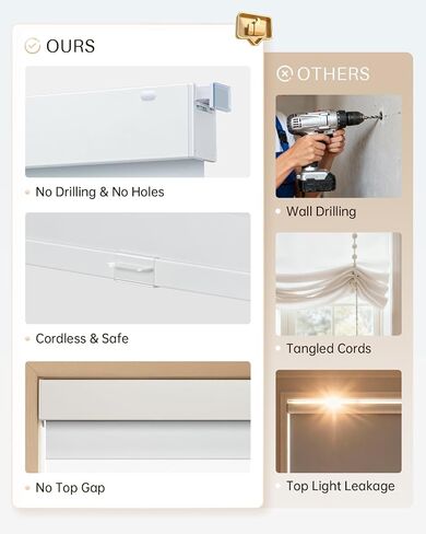 No Drill Zebra Blinds for Indoor Windows, Cordless Light Filtering Tension Blinds for Windows, Dual Layer Easy Install No Screw Zebra Shades for Privacy Protection (White, 52" W x 72" H) in Saudi Arabia