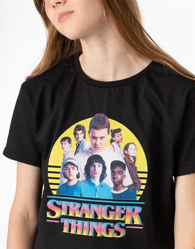 Stranger Things T-Shirt Kids Girls Boys Characters Logo Black Outfit Top 9-10 Years in Saudi Arabia