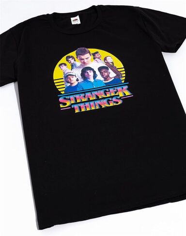 Stranger Things T-Shirt Kids Girls Boys Characters Logo Black Outfit Top 9-10 Years in Saudi Arabia