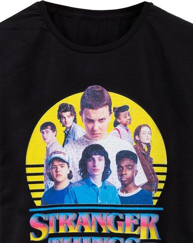 Stranger Things T-Shirt Kids Girls Boys Characters Logo Black Outfit Top 9-10 Years in Saudi Arabia