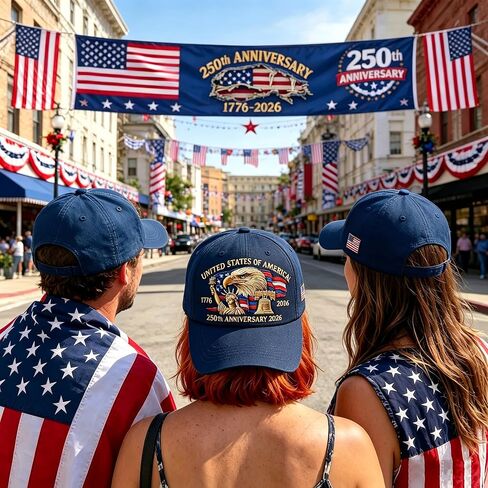 CHICHO 250th Anniversary USA Hat for Women & Men 1776–2026, Embroidered Patriotic Baseball Cap Adjustable 4th of July Dad Hat in Saudi Arabia