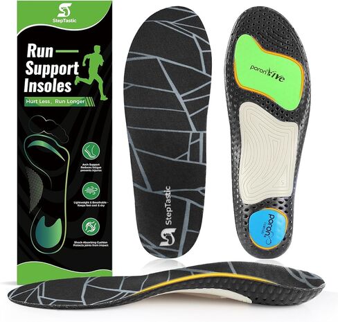 Running Insoles with Dynamic Arch Support, Comfortable Shoe Inserts for Running Shoes, Shock Absorption, Trim-to-Fit for Men & Women (Blue,M9.5-10.5/W10.5-11.5, 1 Pair) in Saudi Arabia