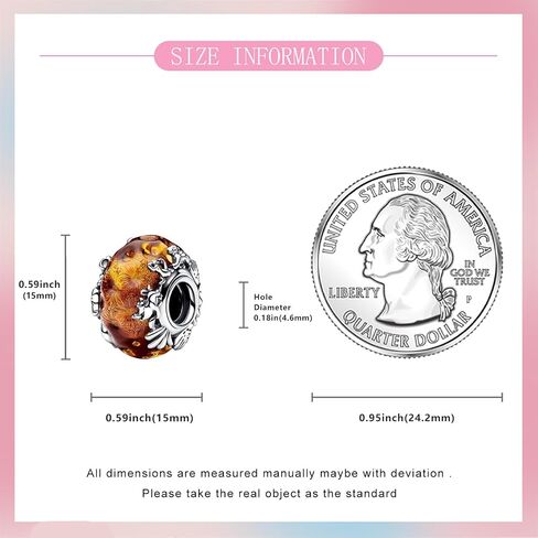 925 Sterling Silver Beads Charm for Pandora Bracelets and Necklaces - Lucky Clover Cute Pink Bow Cherry Butterfly Pendant Bead Charms Jewelry Making Gifts for Women Valentines Mother's Day in Saudi Arabia