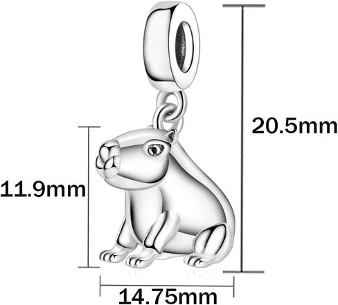 Capybara استرخى حلية 925 فضة دلايات تناسب النساء سوار وقلائد حبة قلادة Charm مجوهرات هدايا لأصدقاء الأسرة in Kuwait