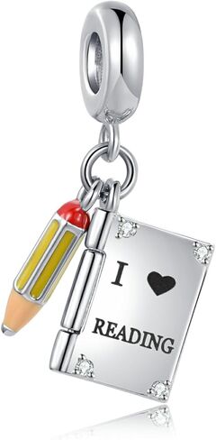I Love Reading Book and Pencil Charm Compatible with Pandora Charms Bracelets for Women Jewelry Gifts in Saudi Arabia