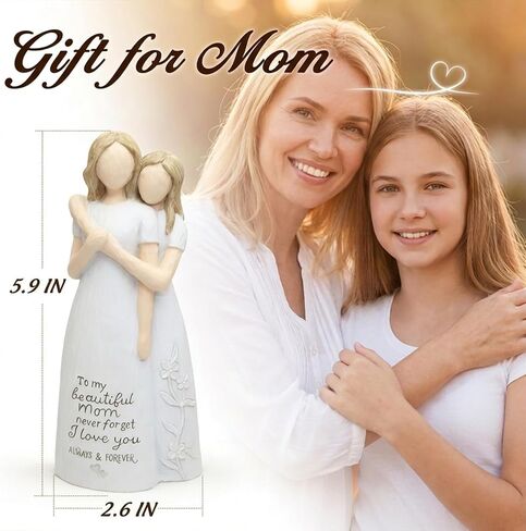 Gifts for Mom from Daughter, Birthday Gifts for Mom, Mother and Daughter Figurine, Hand-Painted Resin Sculpture Statue-5.9'' in Saudi Arabia