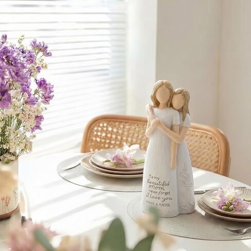 Gifts for Mom from Daughter, Birthday Gifts for Mom, Mother and Daughter Figurine, Hand-Painted Resin Sculpture Statue-5.9'' in Saudi Arabia
