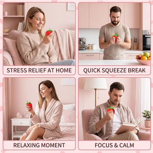 3 PCS Strawberry Squishy, Set of 3 Squishy for Release Emotions and Sensory Play, Soft Squishies for Everyone, Cute Strawberry Squishys with Realistic Details, Perfect Size 5.5 * 5.5 * 8 cm in Saudi Arabia