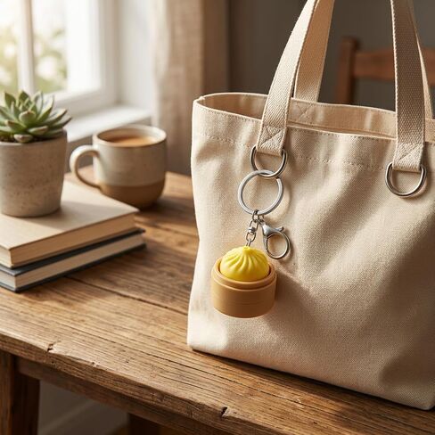 3 PCS Squishy Dumpling Keychain, Dumpling Keychain, Clicker Fidget Tool for Stress Relief and Focus, Random Color Assortment with Durable Carabiner Clip for Bags and Keys in Kuwait