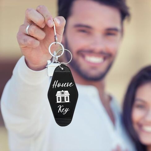 House Key Keychain Key Tag, Retro Motel Hotel Style Home House Key Lable, Gifts for Family Friends New House in Saudi Arabia