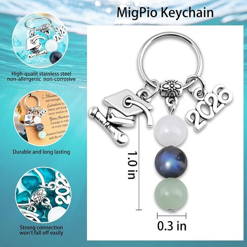 2026 Graduation Gifts Keychain For Her Him Class Of 2026 Senior 2026 Graduation New Beginnings Moonstone Keychain High School College Graduation Gifts For Senior Masters Degree Student - Attached Card in Kuwait