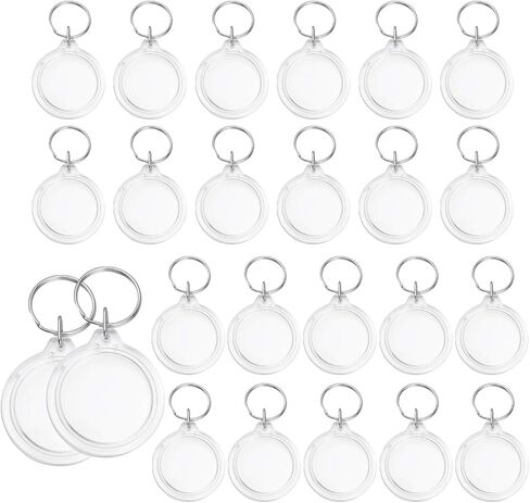 25Pcs Clear Acrylic Photo Keychains Blank Photos Insert Picture Frames with Key Rings for DIY Projects & Craft Making in Saudi Arabia