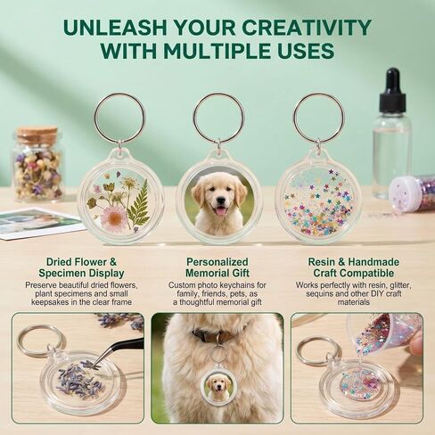 25Pcs Clear Acrylic Photo Keychains Blank Photos Insert Picture Frames with Key Rings for DIY Projects & Craft Making in Saudi Arabia