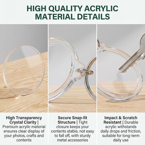 25Pcs Clear Acrylic Photo Keychains Blank Photos Insert Picture Frames with Key Rings for DIY Projects & Craft Making in Saudi Arabia
