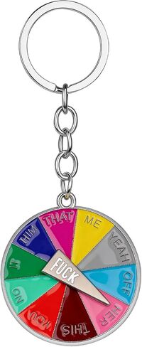 Fuck off Rotatable Wheel Keychain, Funny Keychain for Men, Women Difficult Decision, Gag Gifts, Fuck Gifts, Bag Charm Accessories in Saudi Arabia