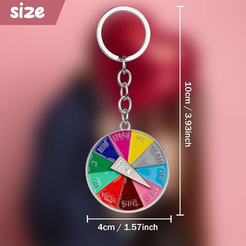 Fuck off Rotatable Wheel Keychain, Funny Keychain for Men, Women Difficult Decision, Gag Gifts, Fuck Gifts, Bag Charm Accessories in Saudi Arabia