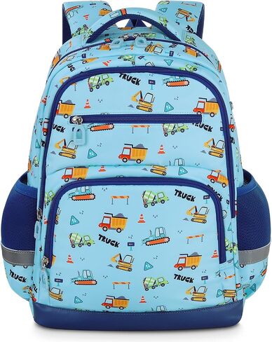 Kids Backpack for Boys, 17" tall Toddler Backpack for Preschool Kindergarten Elementary School & Daycare Travel, Lightweight Adjustable Durable School Bookbags, Ideal for Ages 4+(Excavator) in Saudi Arabia