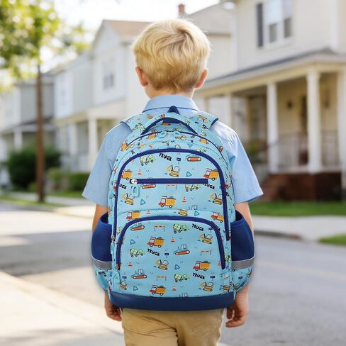 Kids Backpack for Boys, 17" tall Toddler Backpack for Preschool Kindergarten Elementary School & Daycare Travel, Lightweight Adjustable Durable School Bookbags, Ideal for Ages 4+(Excavator) in Saudi Arabia