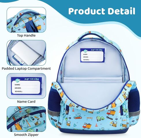 Kids Backpack for Boys, 17" tall Toddler Backpack for Preschool Kindergarten Elementary School & Daycare Travel, Lightweight Adjustable Durable School Bookbags, Ideal for Ages 4+(Excavator) in Saudi Arabia