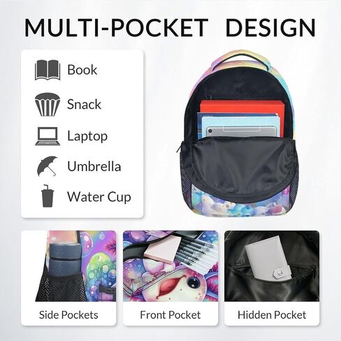 Mercuryelf Axolotl Backpack for Girls – Kid SchoolBag for Toddler Preschool Durable Bookbag with Adjustable Straps Capacity in Saudi Arabia