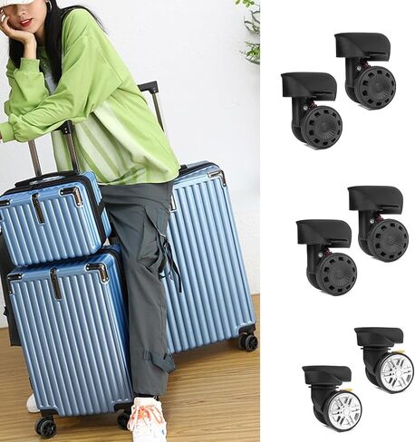 Luggage Suitcase Wheels,Trunk Wheels,2Pcs Trolley Casters Replacement Heavy Duty Roller Wheel for Luggage Box Suitcase 360 Degree SilentWheel, One pair in Saudi Arabia