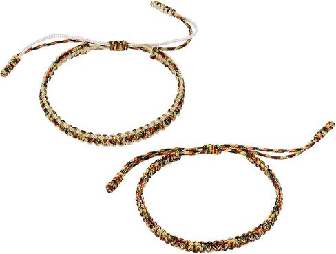 patikil 2pcs اليدوية مضفر سلسلة الأساور للزوجين، قابل للتعديل مضفر حبل مطابقة الأساور التبتية سلسلة الأساور حماية محظوظ in Kuwait
