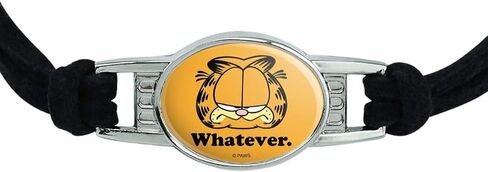 GRAPHICS & MORE Garfield Whatever Face Novelty Suede Leather Metal Bracelet in Kuwait
