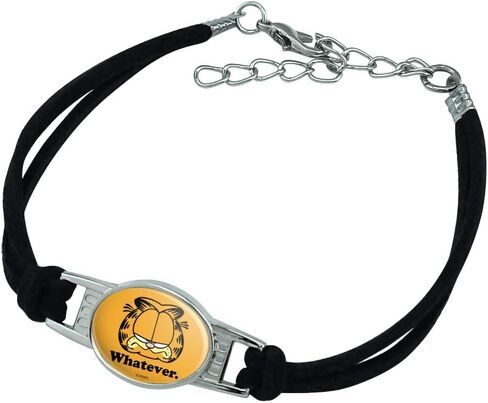 GRAPHICS & MORE Garfield Whatever Face Novelty Suede Leather Metal Bracelet in Kuwait