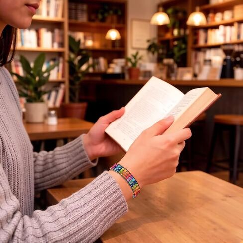 Boho Bracelets for Women Handmade Natural Stone Bracelet with Adjustable Leather Wrap Friendship Jewelry Inspirational Gifts for Women Friends in Saudi Arabia