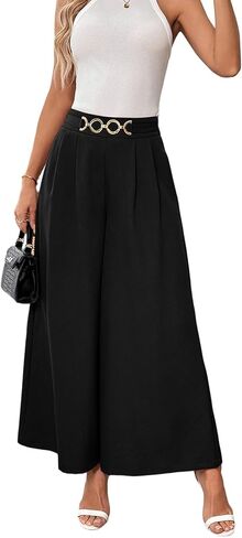 SHEWIN Womens Wide Leg Dress Pants Elastic High Waisted Business Work Trousers Casual Loose Palazzo Pant 2026 in Kuwait